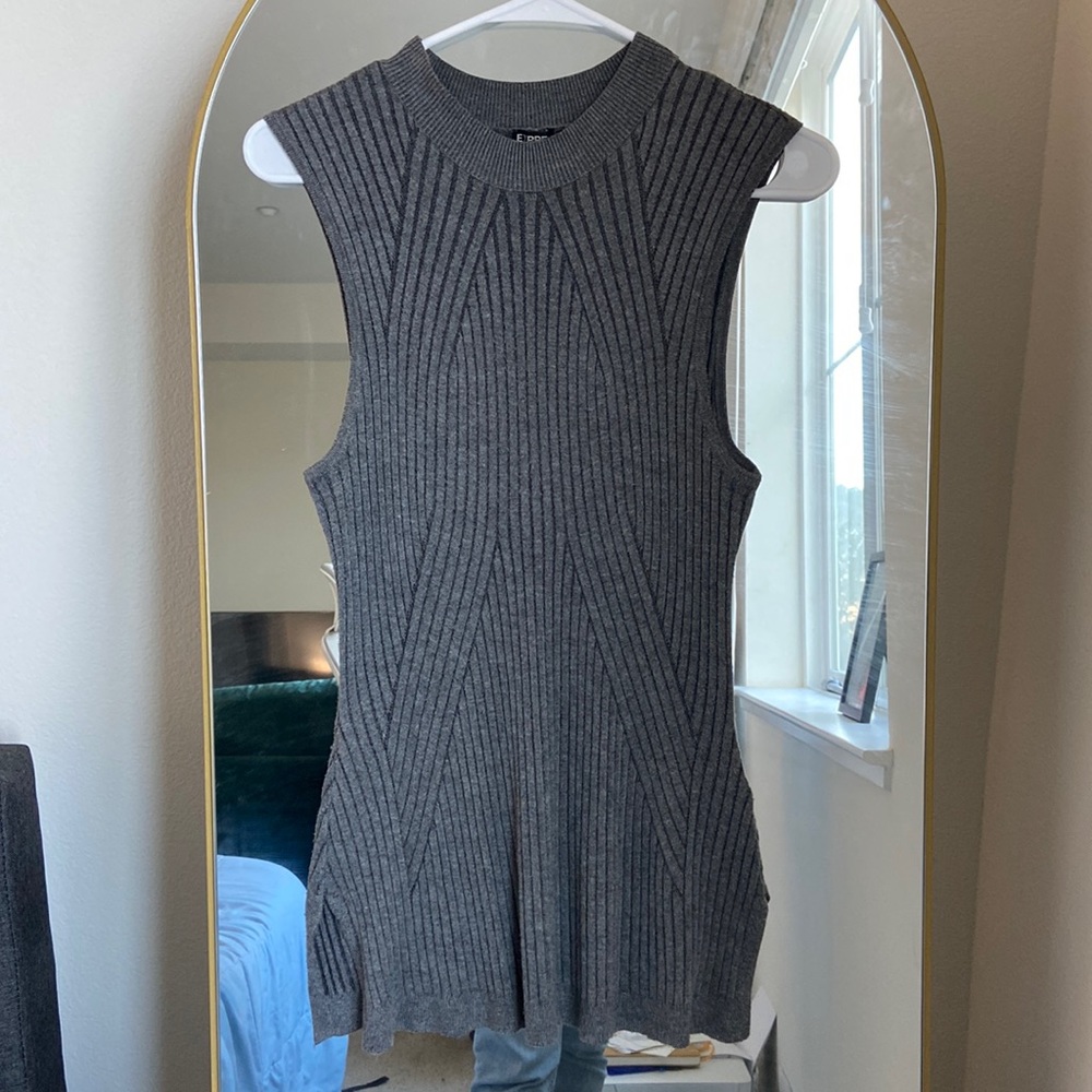 Express High Neck Long Sweater Tank-top